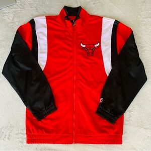 Starter Jacket Chicago Bulls Team Track Basketball Tricot Zip Up Men’s Sz Small